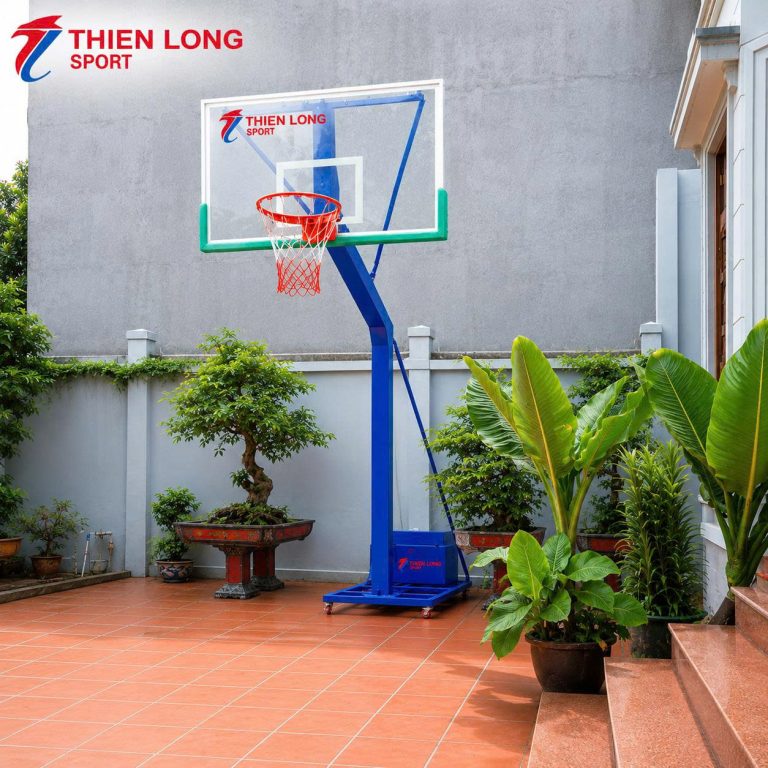 Hình ảnh Trụ bóng rổ di động TL-04 – bảng kính cường lực