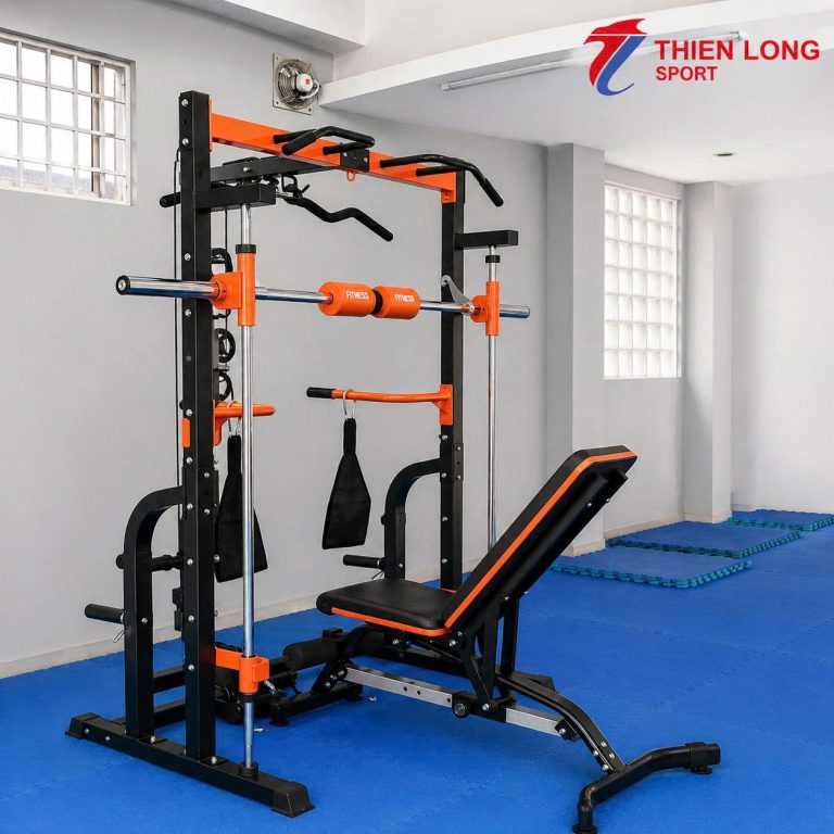 Bộ khung gánh tạ đa năng K8 tại Thiên Long minh họa lựa chọn rack cho phòng gym gia đình