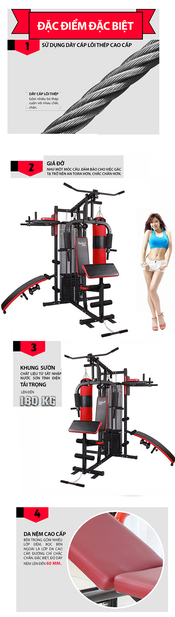 giàn tạ đa năng Perfect Fitness ES-409B