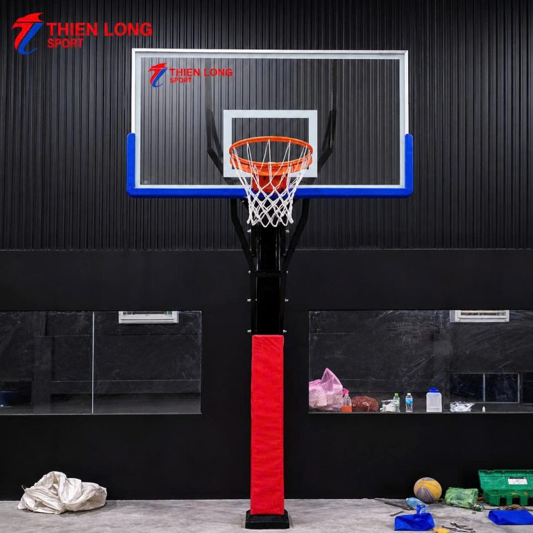 Hình trụ bóng rổ cố định S029 tại vị trí lắp đặt