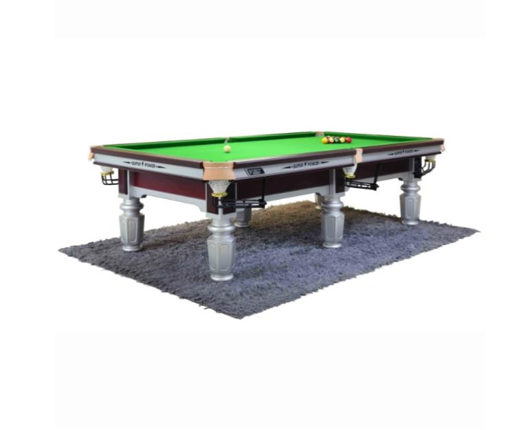 Bàn bida Snooker Super Power 9ft khung gỗ với mặt nỉ xanh và hệ thống chân bàn