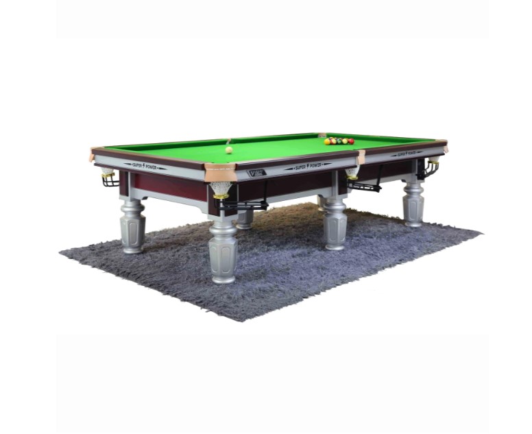 Bàn Snooker 9ft khung gỗ Super Power với mặt chơi phủ nỉ xanh